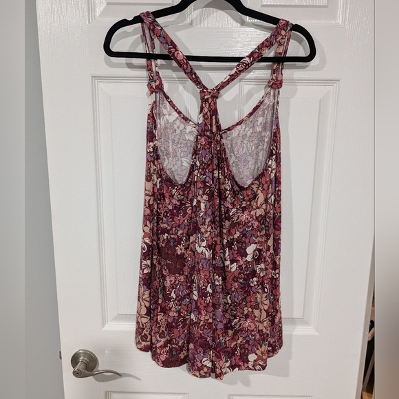 NWOT Maurices Pink/Burgundy Floral Racerback Tank Top in Size 1X - Picture 8 of 9